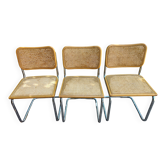 Set de 3 chaises cesca B32 de Marcel Breuer