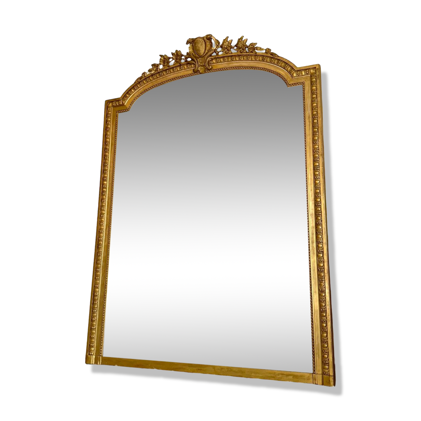 Antique mirror with 19th century pediment