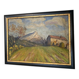 Peinture paysage provencal Devouassoux