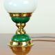 Suite de lampes de table en verre opalin et laiton, Tchécoslovaquie 1955