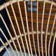Old vintage metal foot rattan chair