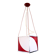 Cubic Red and White Plexiglass and Metal Pendant, Italy