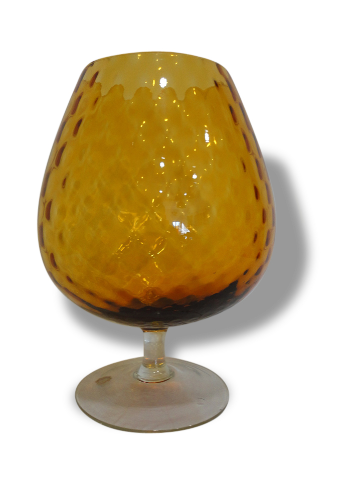 Vintage yellow glass vase
