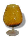Vase vintage en verre jaune