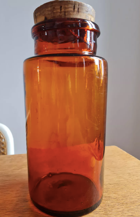 Amber apothecary bottle