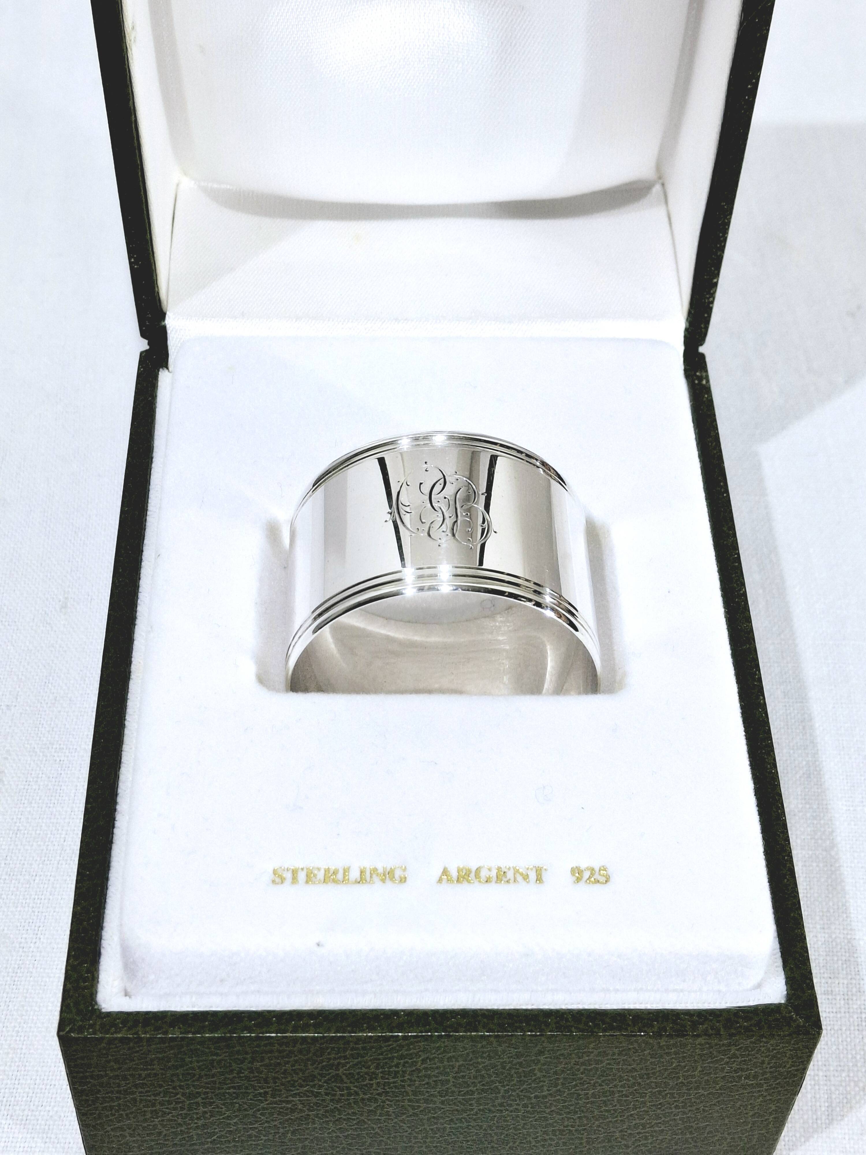 Christofle - silver napkin ring cluny model “cb”