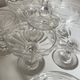 Set of 10 glasses of champagne 1870 in crystal ringing with flat ribs