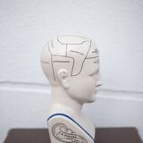 Porcelain bust, Fowler phrenology head, cabinet of curiosities, collection