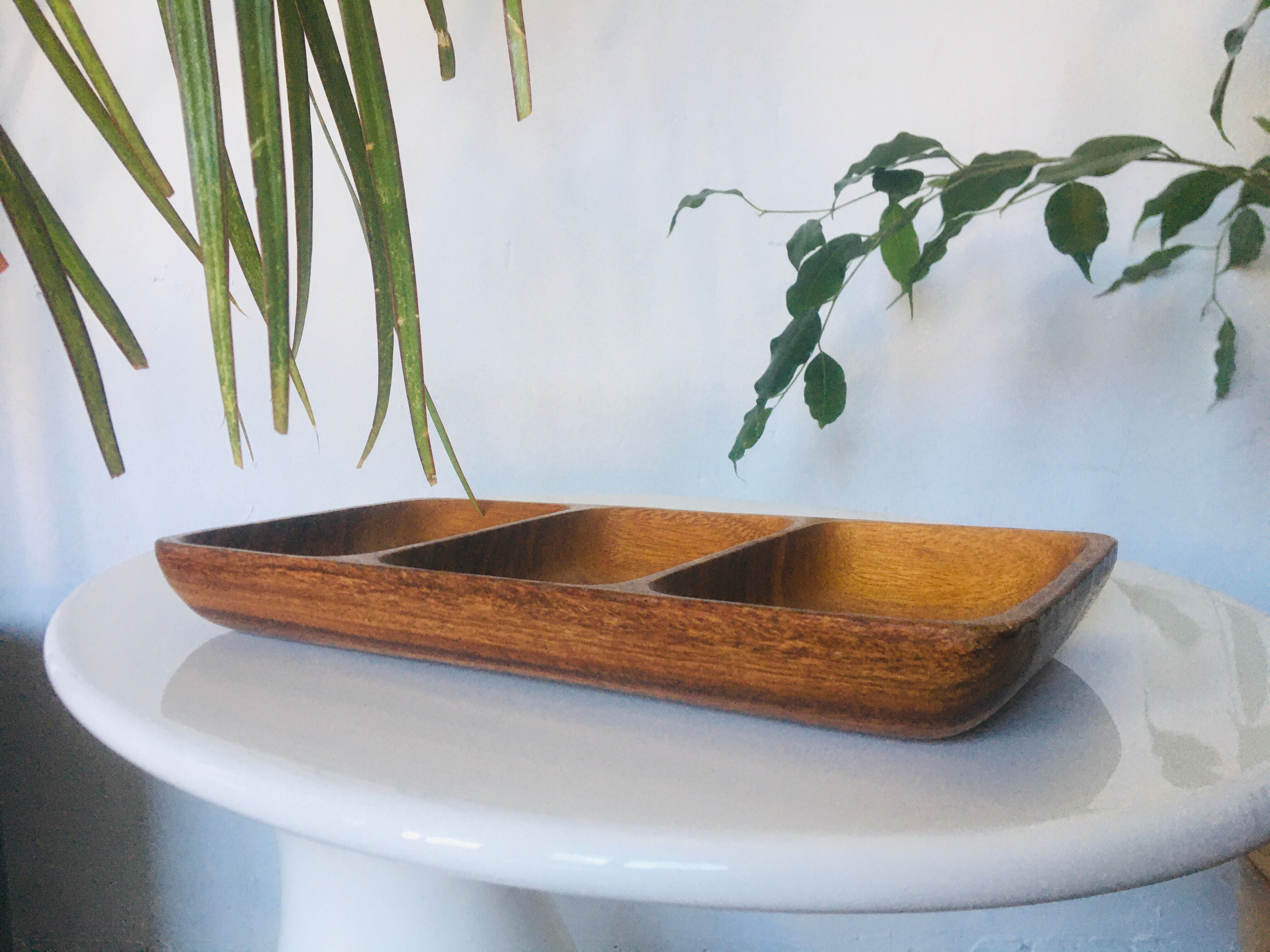 Danish teak aperitif tray