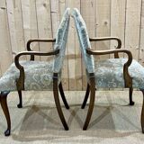 Pair of 1930s Walnut Chippendale Armchairs