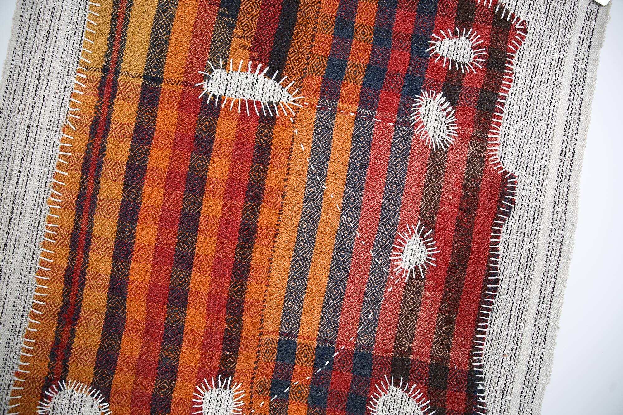 Tenture Murale Tissée Abstraite, Art Textile Fait Main, 105x112 Cm
