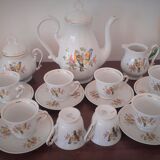Tasses porcelaine mésanges bleues