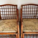 Pair of Rattan and Bamboo Armchairs