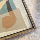 Gouache illustration on paper, glass frame