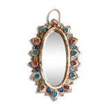 Mirror ceramic wheel, Vallauris, 60 years  - 22,3x14,5cm