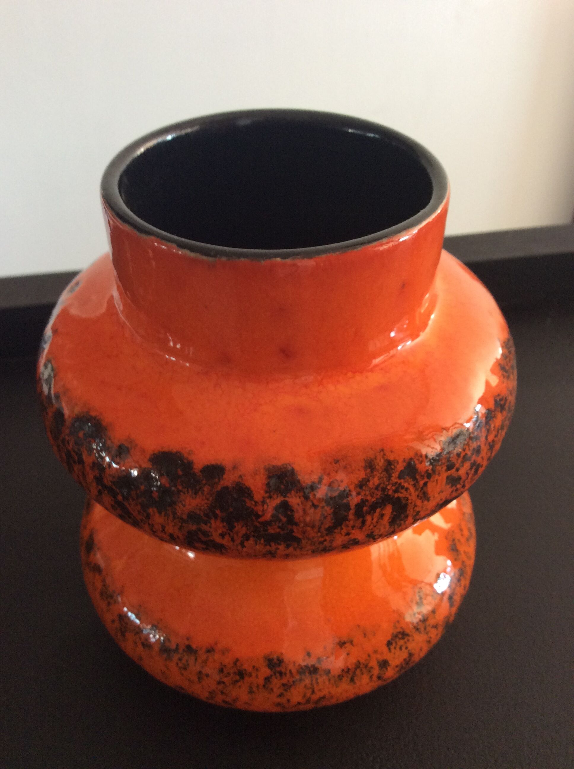 Scandinavian vase from the 60s in glazed ceramic