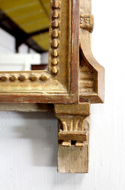 Gilded wood mirror, Louis XVI style - 1st part XXth - 60x30cm