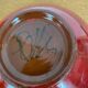 Signed red flower bird cup