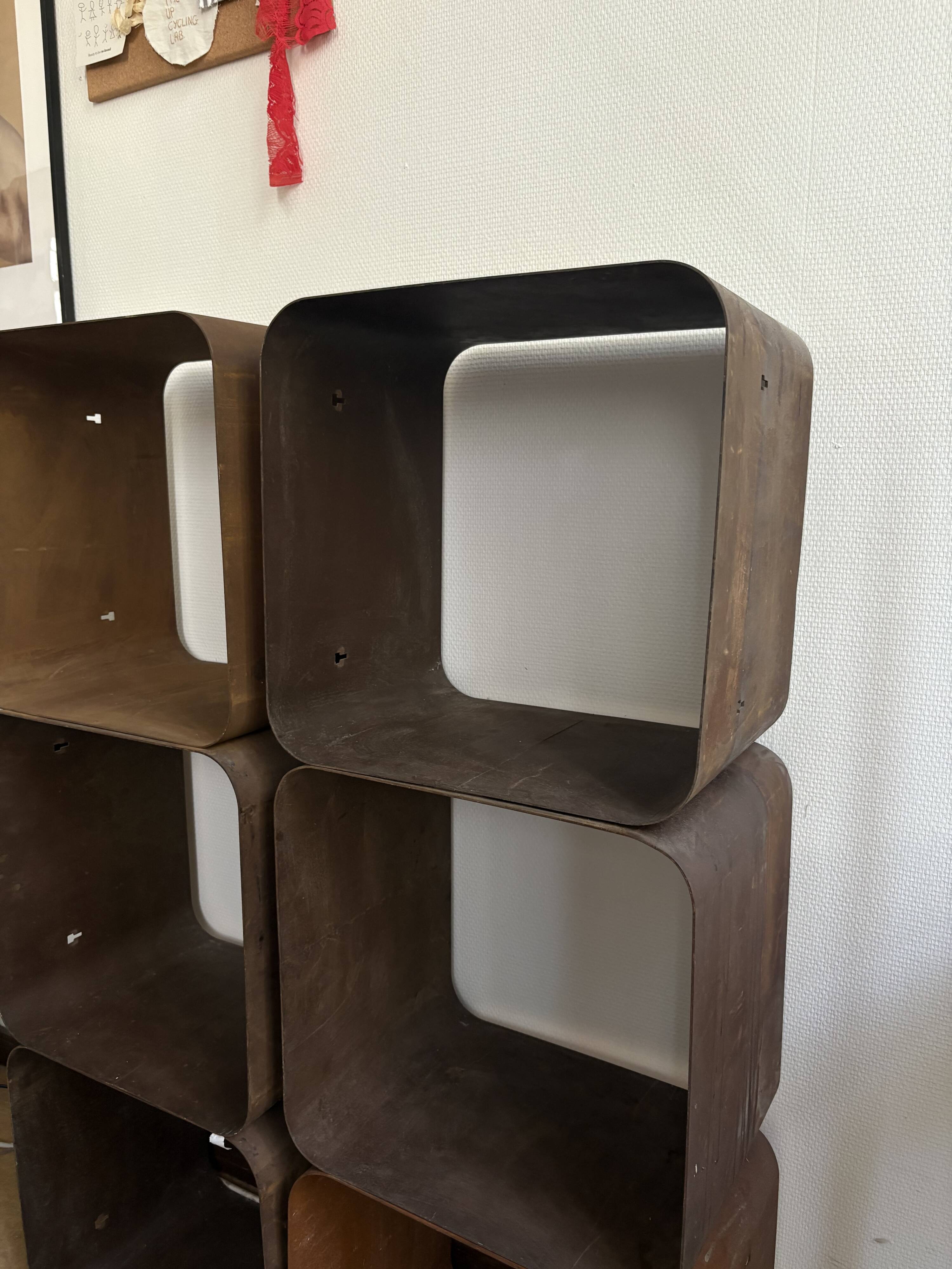 Set of 6 Corten Steel Cubes / Modules