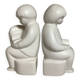 Pair of children's bookends reading from the 70s