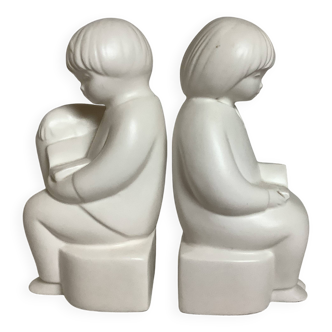 Pair of children's bookends reading from the 70s