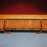Vintage satin wood partner desk with leather top.