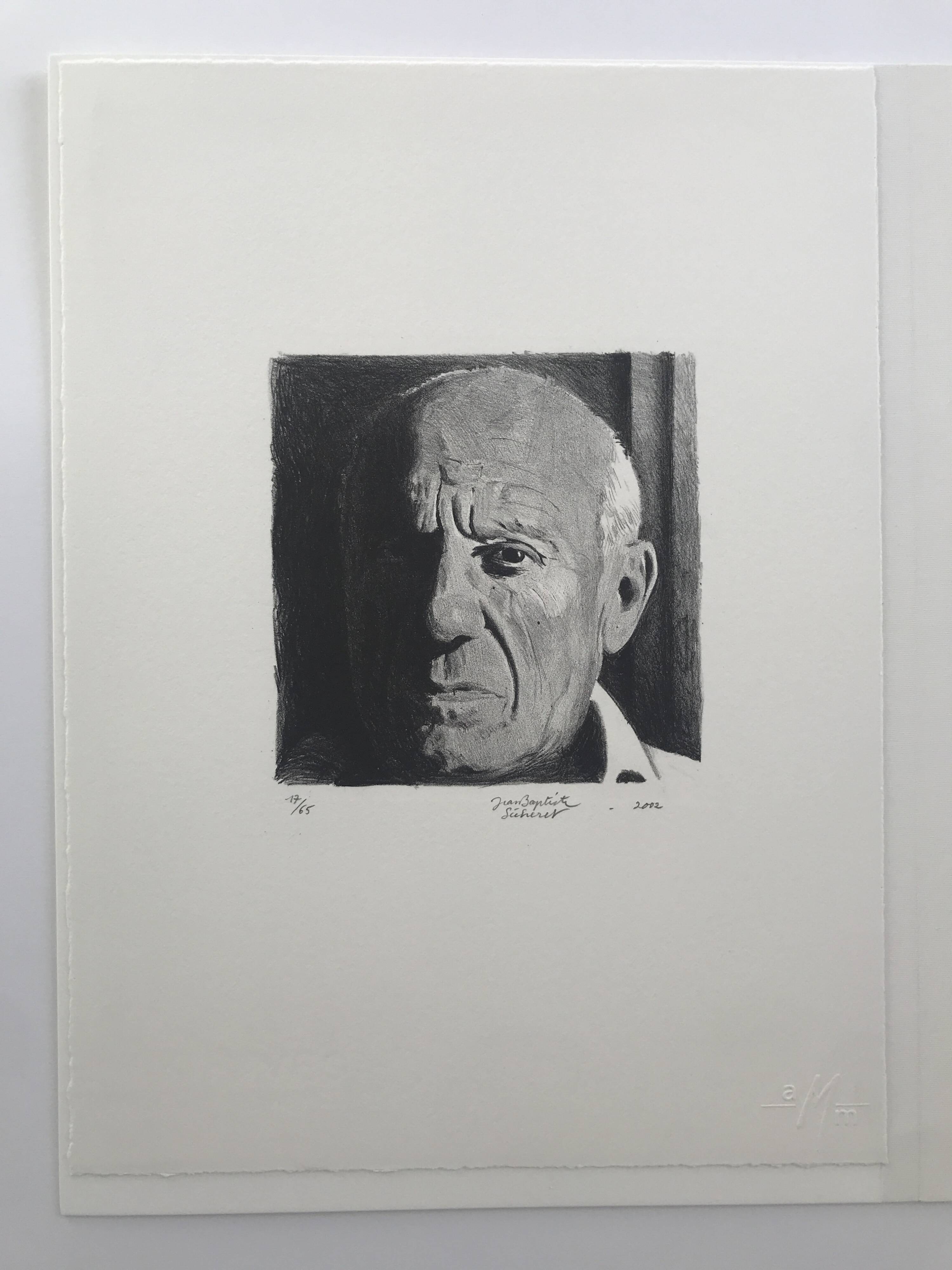 Jean-Baptiste Sécheret: Original lithograph signed in pencil Bonjour Picasso, 2002
