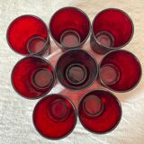 Vintage water glasses in tinted glass