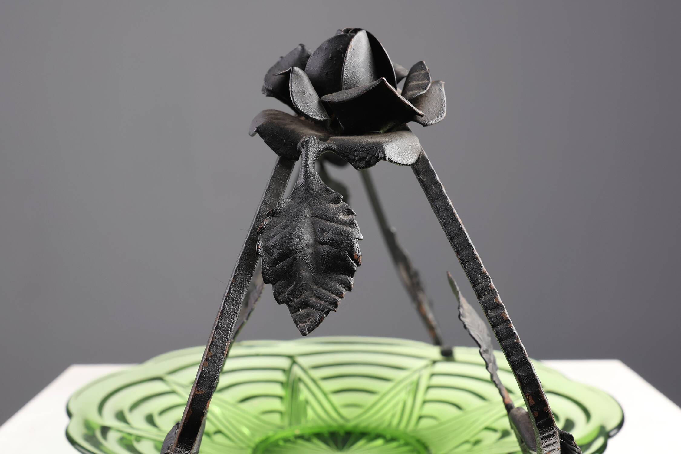 Glass and metal Art Deco Fruit Bowl, France 1920s