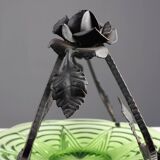 Glass and metal Art Deco Fruit Bowl, France 1920s