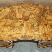 Antique Italian writing desk in olive wood circa 1860