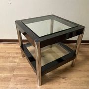 Modern coffee table with glass shelves, 1970s