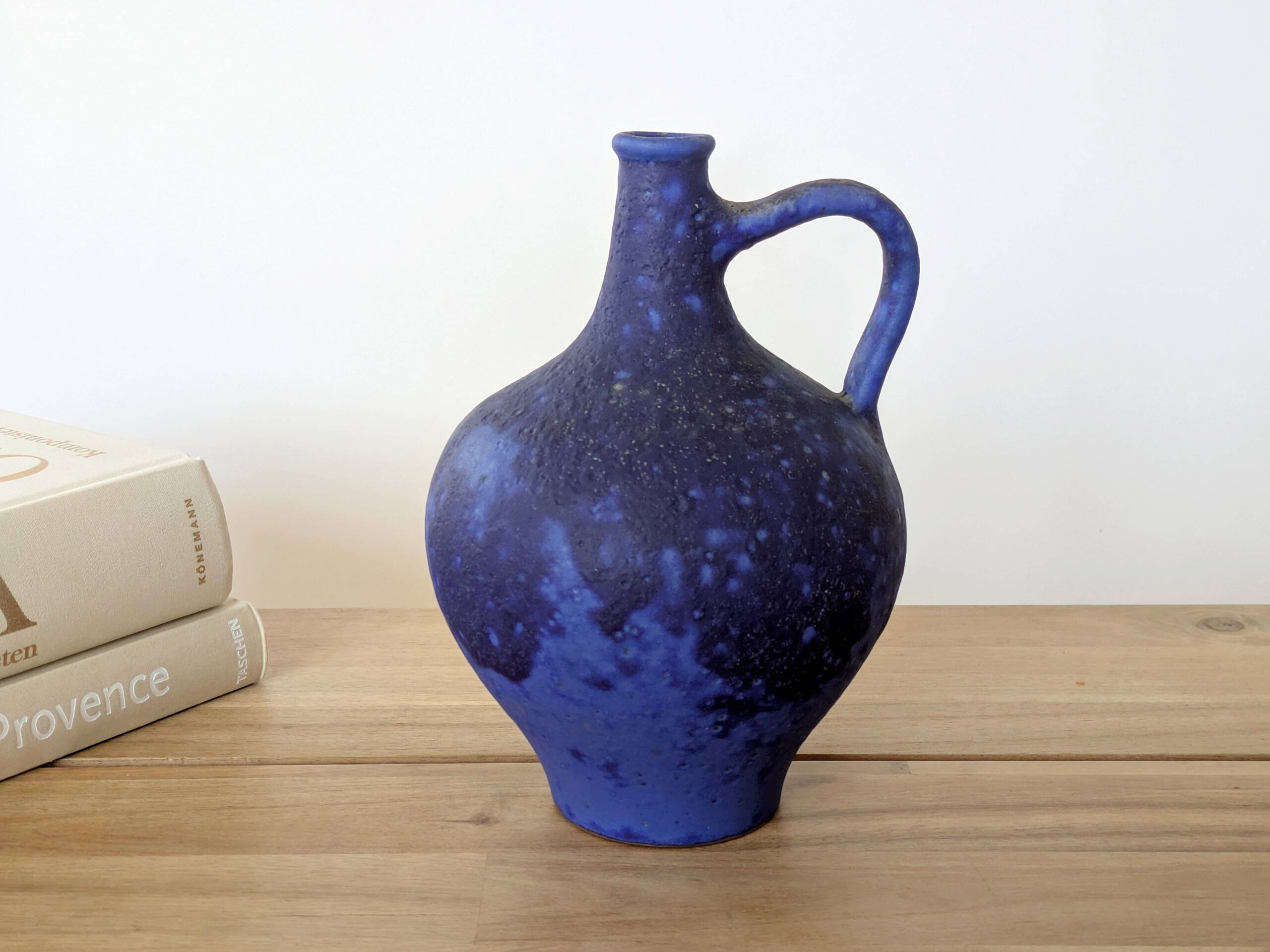 Mid-Century blue Klein vase Heyne ceramics, Germany, 1960s