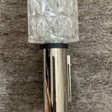 Space Age wall light in chrome and molded glass