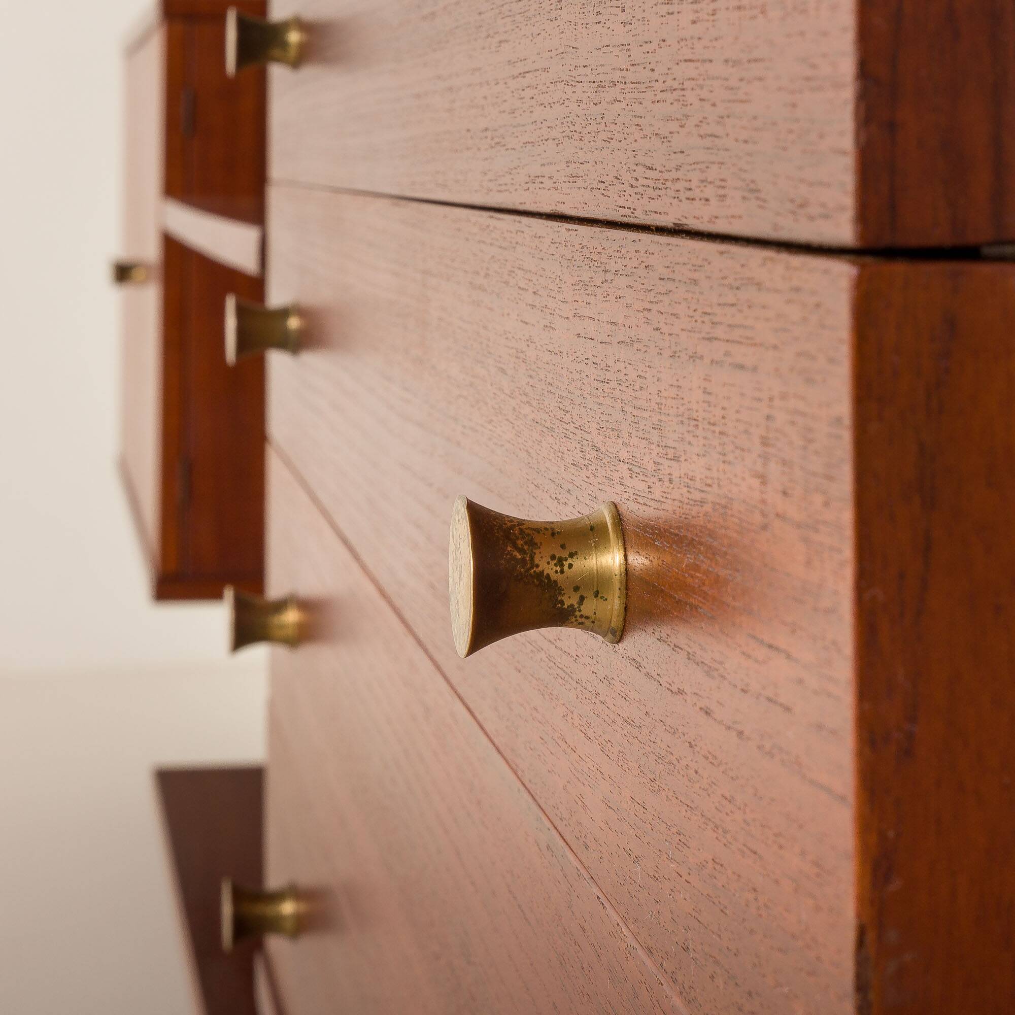 Italian mid-century teak wall unit on panels, 1970s