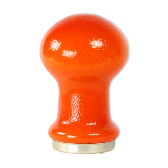 Mid century table lamp in orange opaline glass by Stefan Tabery, Opp Jihlava, 1960s