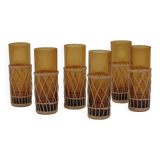 Wicker lemonade glasses x6