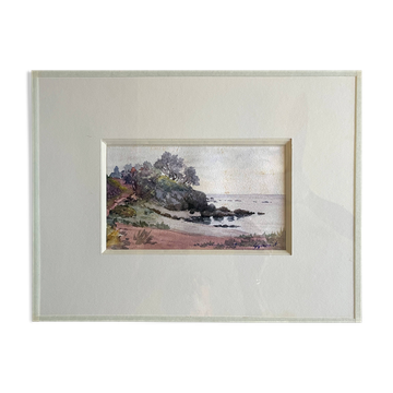 Watercolour painting by G. Girardot (1856-1914) titled "Cassis" from 1904.