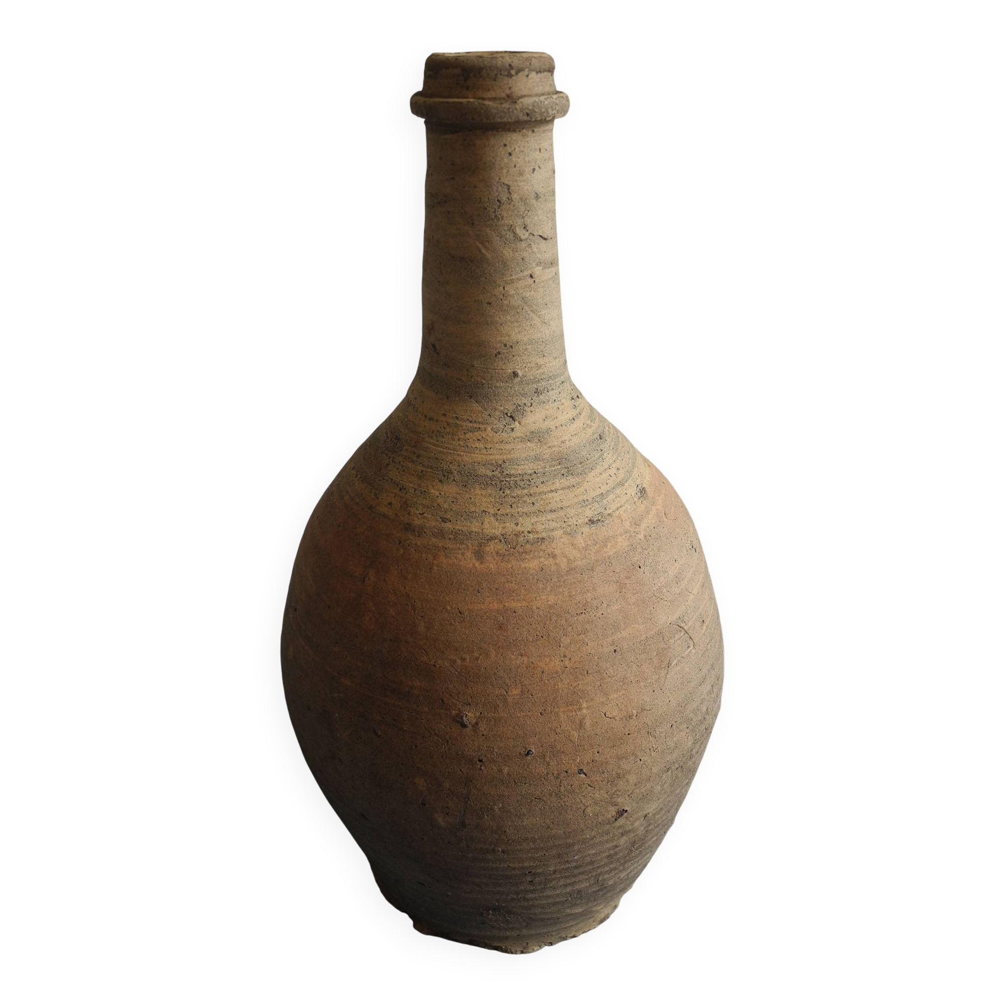 antique rustic decorative terracotta pottery bottle