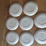 Set of 8 St Amand stoneware plates with Marguerite decor