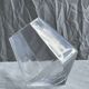 Small geometric carafe with diamond-shaped stopper and its 4 glasses