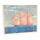 Swedish original print on paper – "Boat at Sea" by Egil Bergström – Signed – vintage and framed – 60.5 × 50.5 cm (23.8 in × 19.8 in)