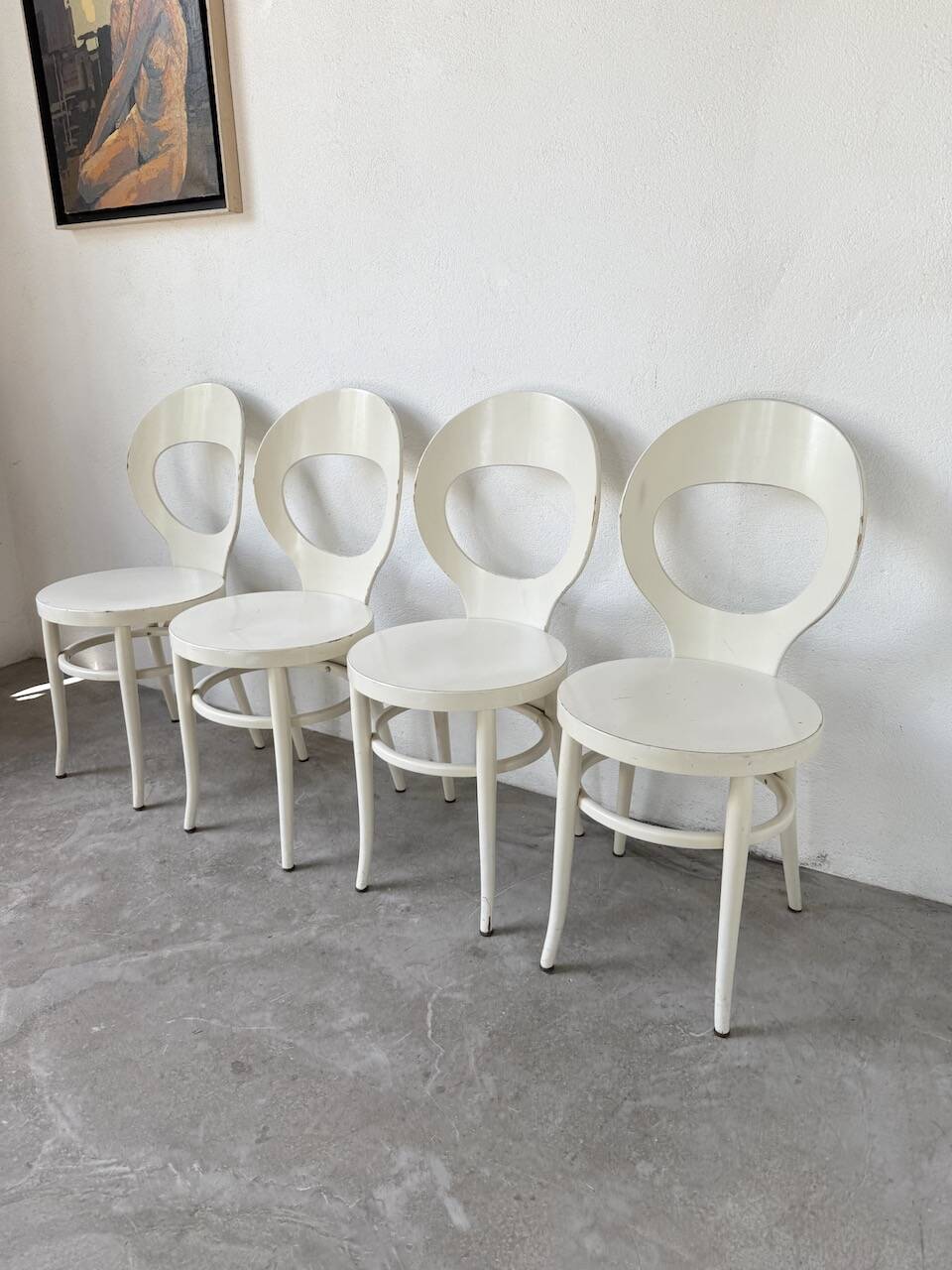 Set of 4 Baumann bistro chairs, Mouette model