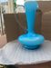 Vase, carafe in blue opaline with a transparent handle.