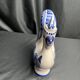 Pitcher bottle hen earthenware white blue USSR 20th century