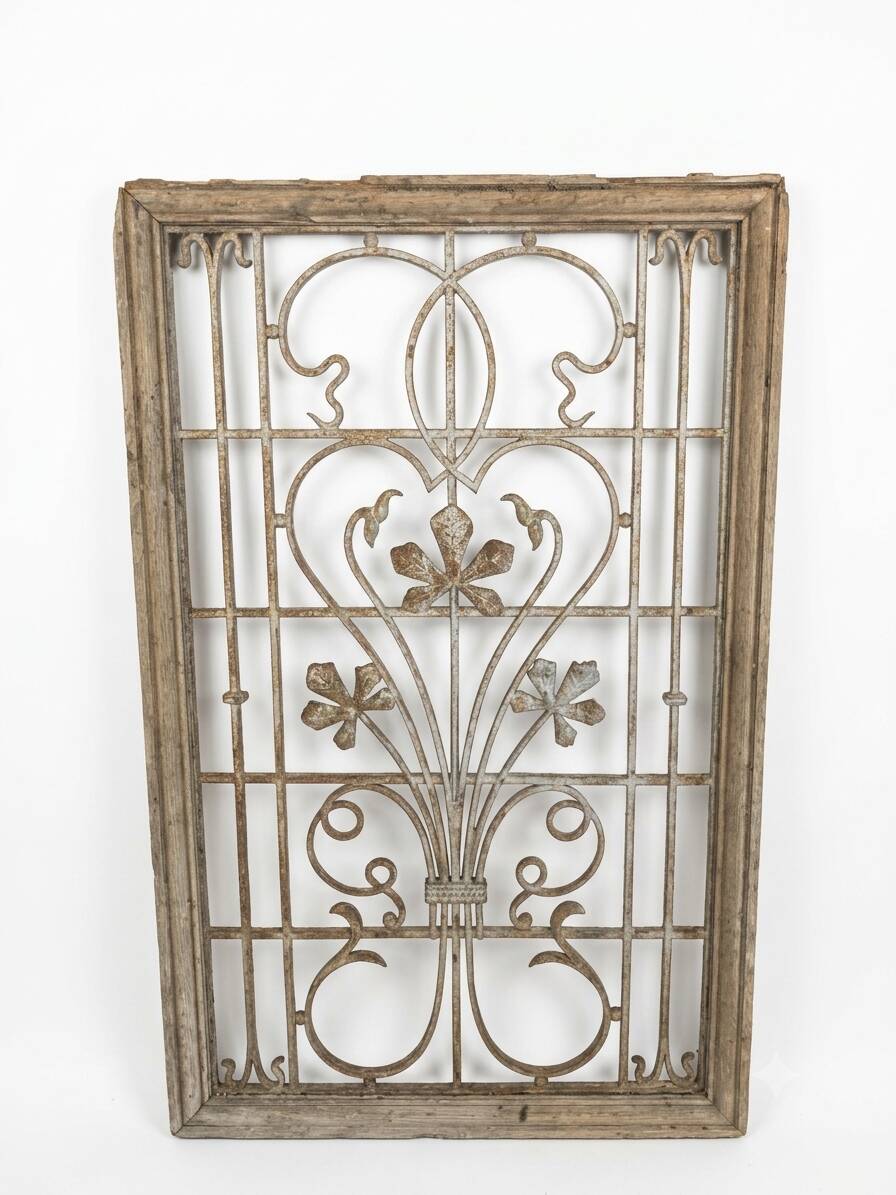 Art Nouveau cast iron grille from the 1900s.