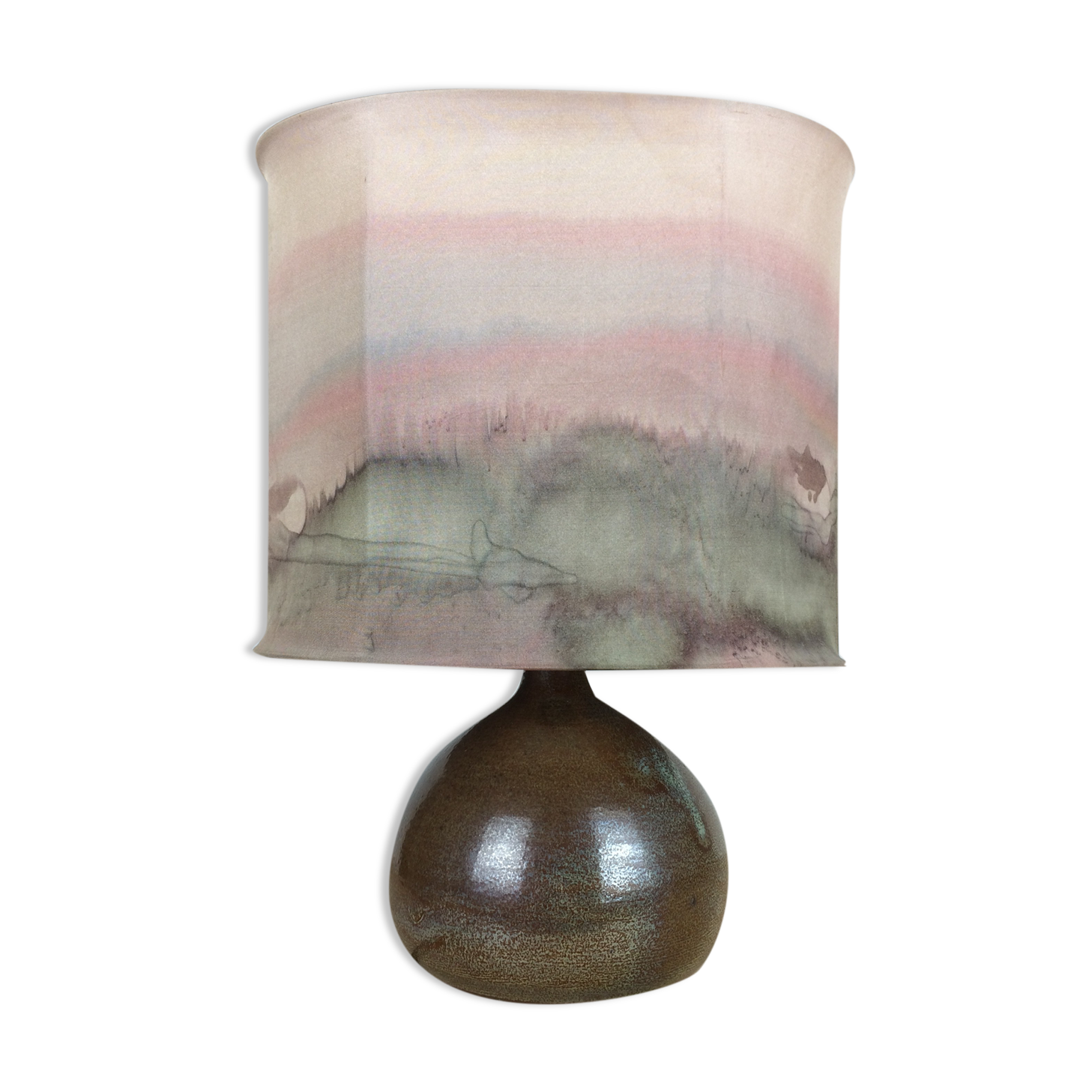 Lampe figue céramique par Roland Zobel, Les Cyclades Anduze