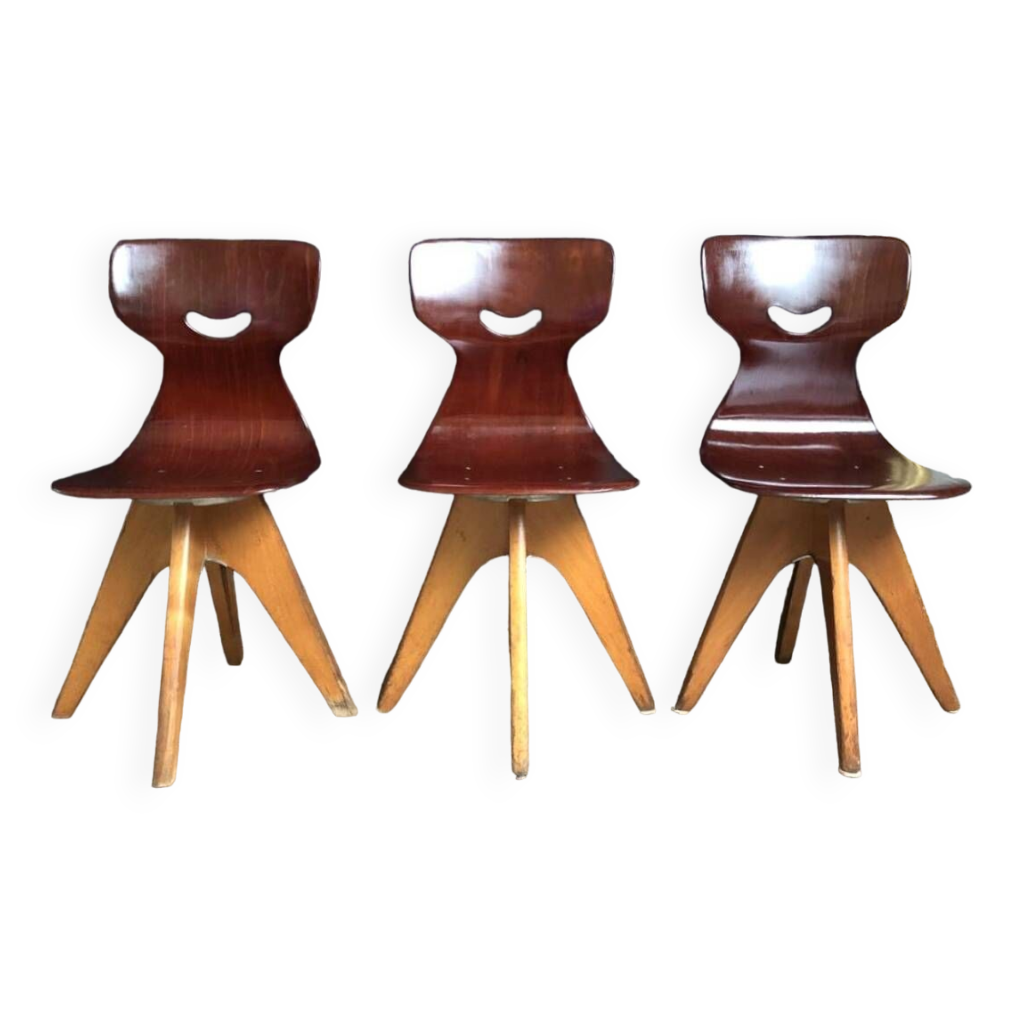 Vintage Smile chairs by Adam Stegner, antique designer seats