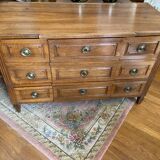 Louis XVI walnut chest of drawers, 3 drawers.
