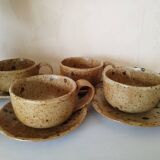Set of 4 pyrite stoneware coffee cups